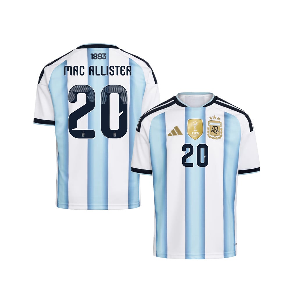 Alexis Mac Allister 20 Youth Argentina National Team 2026 Home Jersey - White