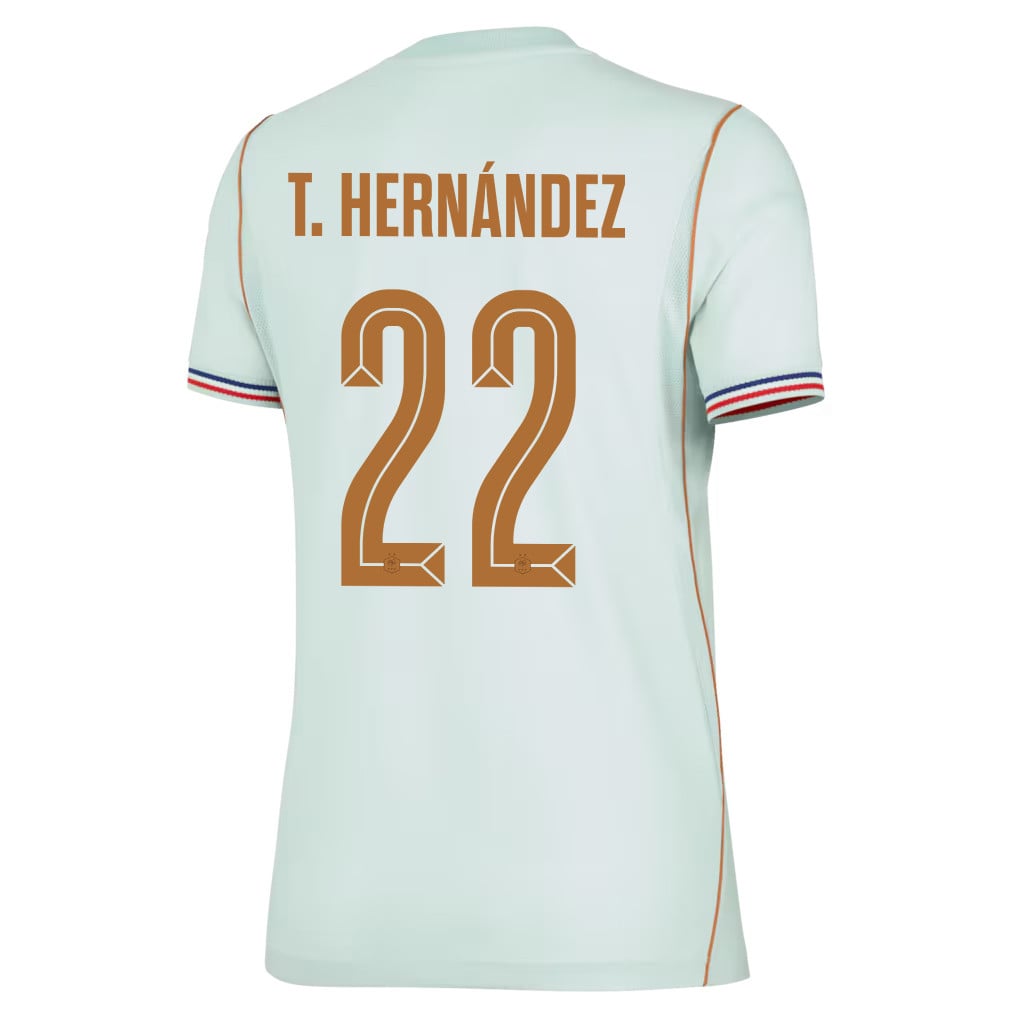 Theo Hernández 22 France National Team 2026 Women's Away Jersey - Green