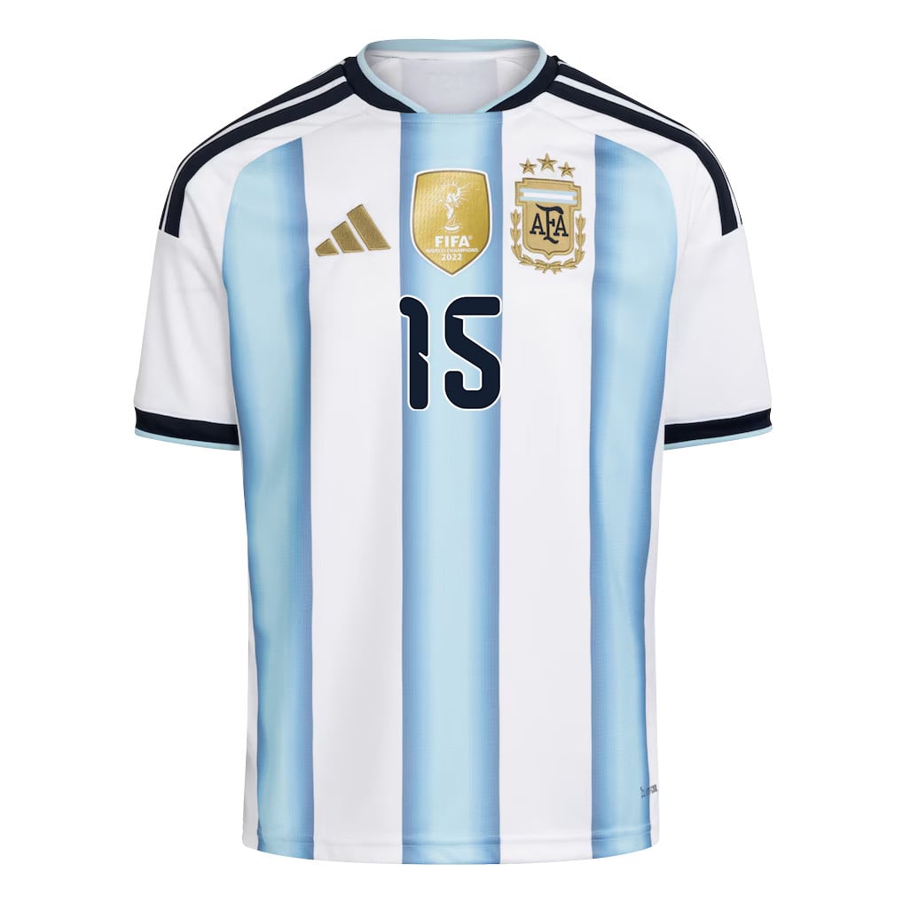 Nicolás González 15 Youth Argentina National Team 2026 Home Jersey - White