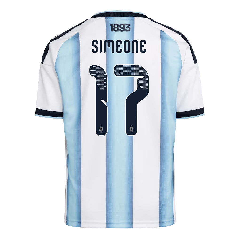 Giuliano Simeone 17 Youth Argentina National Team 2026 Home Jersey - White