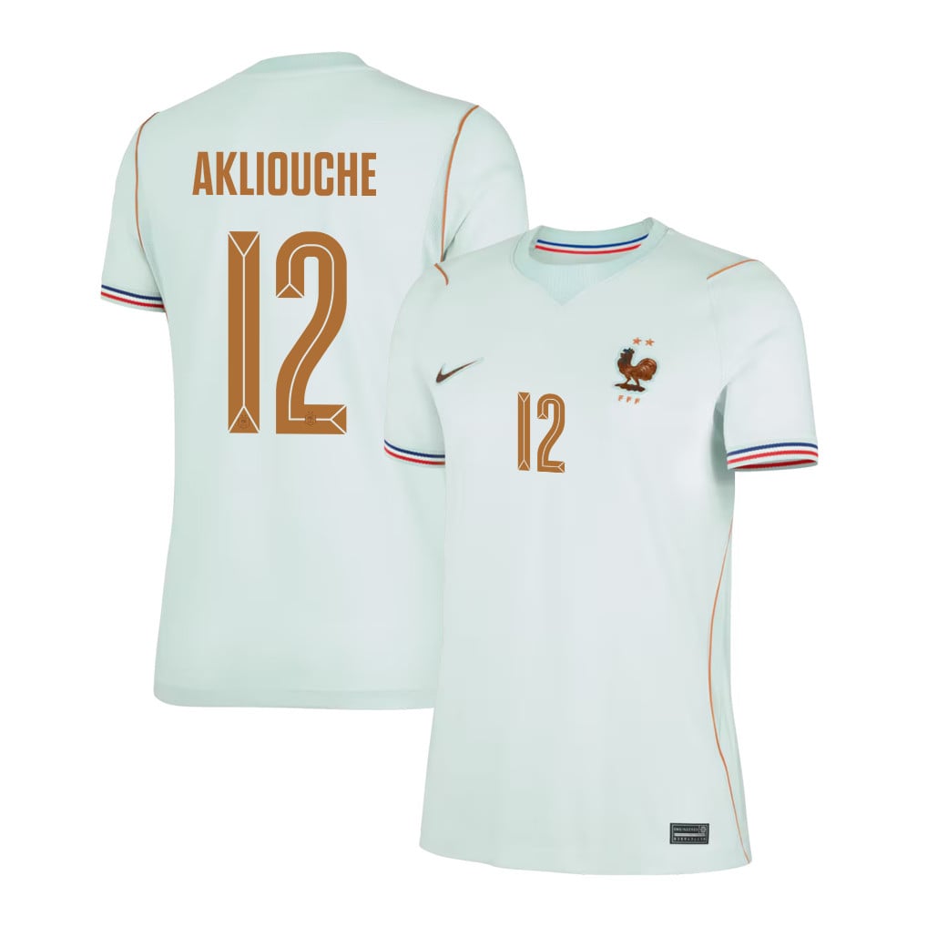 Maghnes Akliouche 12 France National Team 2026 Women's Away Jersey - Green