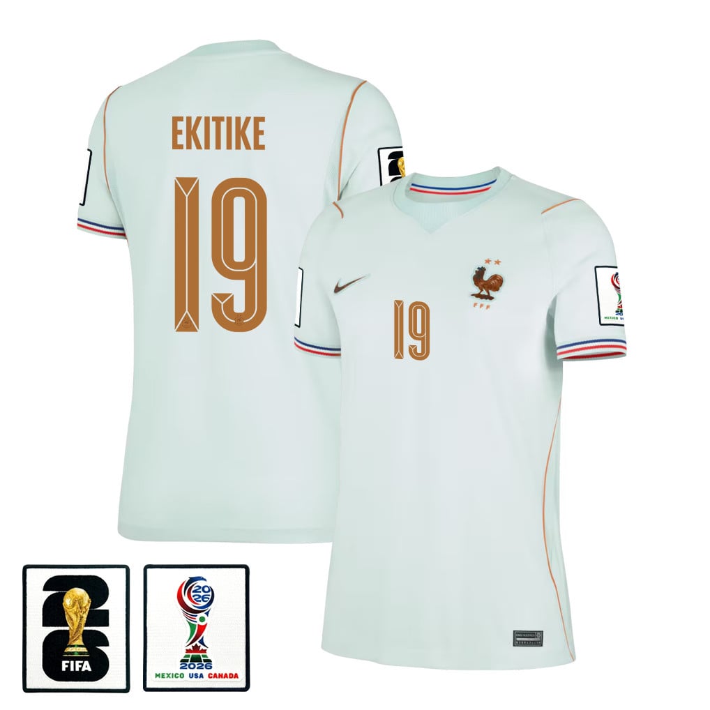 Hugo Ekitike 19 France National Team 2026 Women's Away Jersey - Green