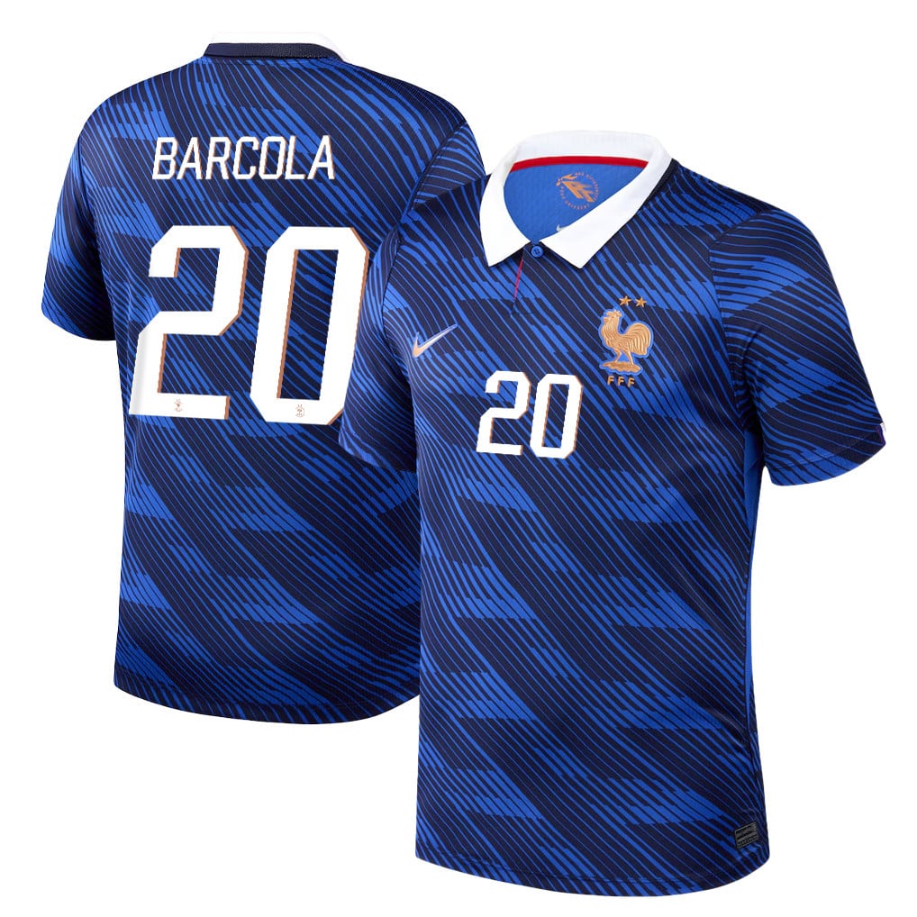 Bradley Barcola 20 France National Team 2026 Home Jersey - Blue, Men