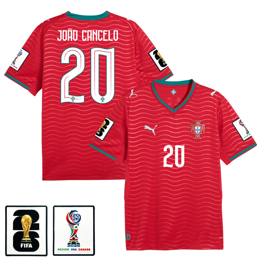 João Cancelo 20 Portugal National Team 2026 x World Cup Patch Home Jersey - Red, Men
