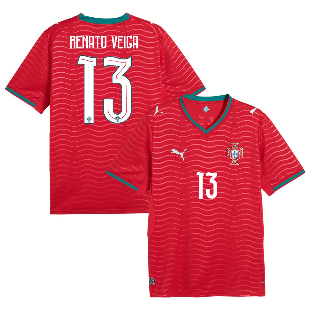 Renato Veiga 13 Portugal National Team 2026 Home Jersey - Red, Men