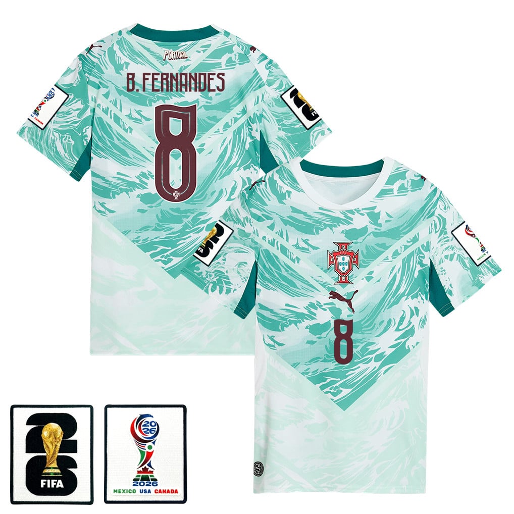 Bruno Fernandes 8 Portugal National Team 2026 Women's Away Jersey - White