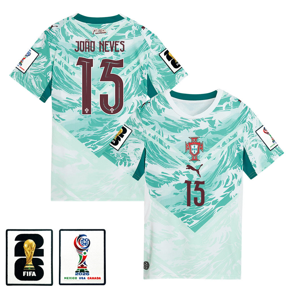 João Neves 15 Portugal National Team 2026 Women's Away Jersey - White