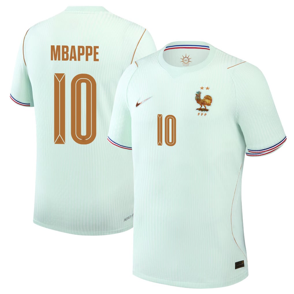 Kylian Mbappé 10 France National Team 2026 Away Jersey - Green, Men