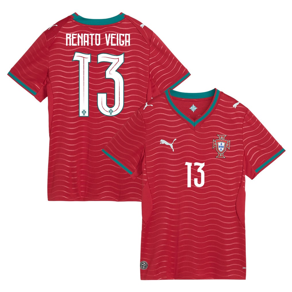 Renato Veiga 13 Women's Portugal National Team 2026 Home Jersey - Red