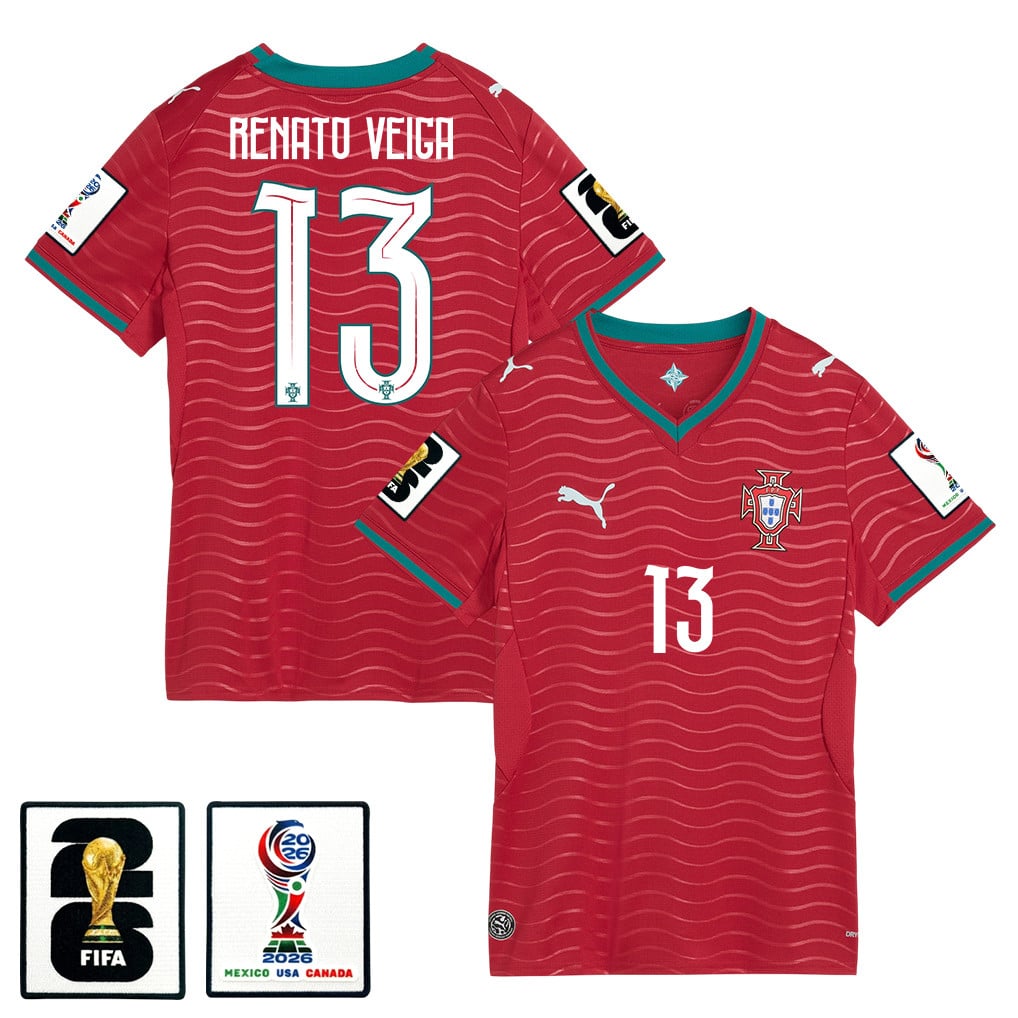 Renato Veiga 13 Women's Portugal National Team 2026 Home Jersey - Red