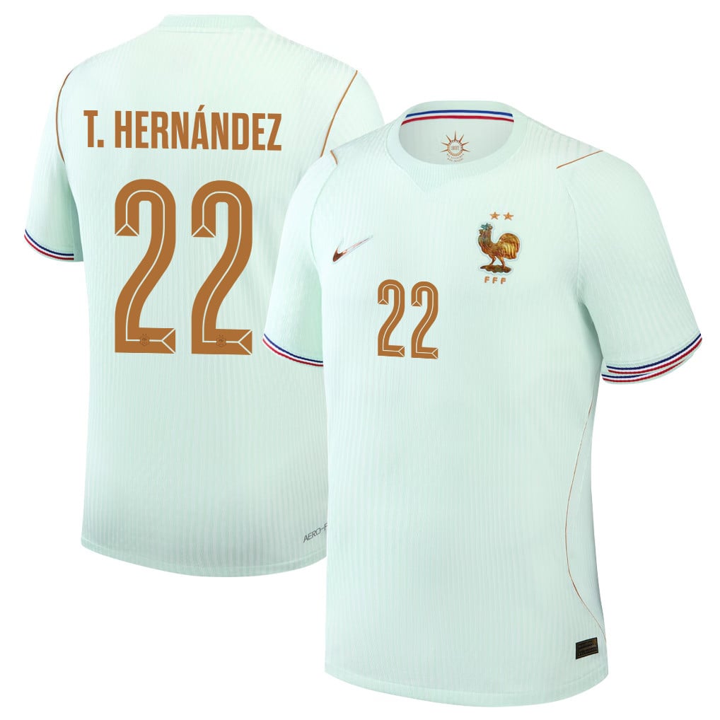 Theo Hernández 22 France National Team 2026 Away Jersey - Green, Men