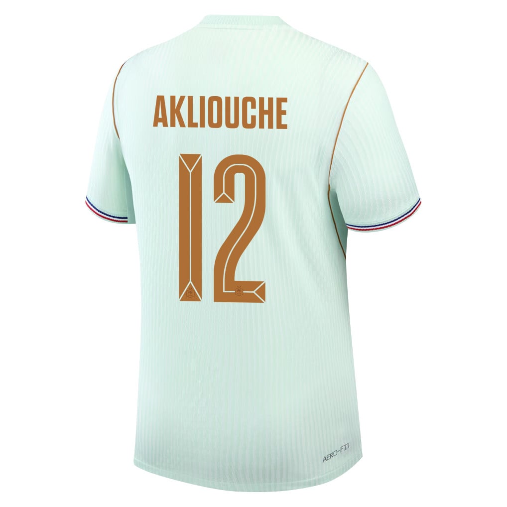 Maghnes Akliouche 12 France National Team 2026 Away Jersey - Green, Men