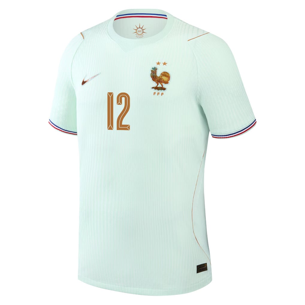 Maghnes Akliouche 12 France National Team 2026 Away Jersey - Green, Men