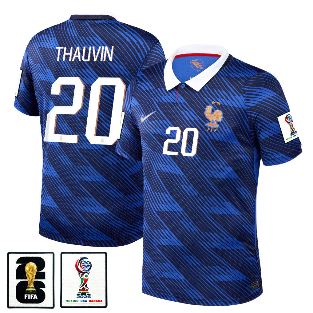 Florian Thauvin 20 France National Team 2026 x World Cup Patch Home Jersey - Blue, Men