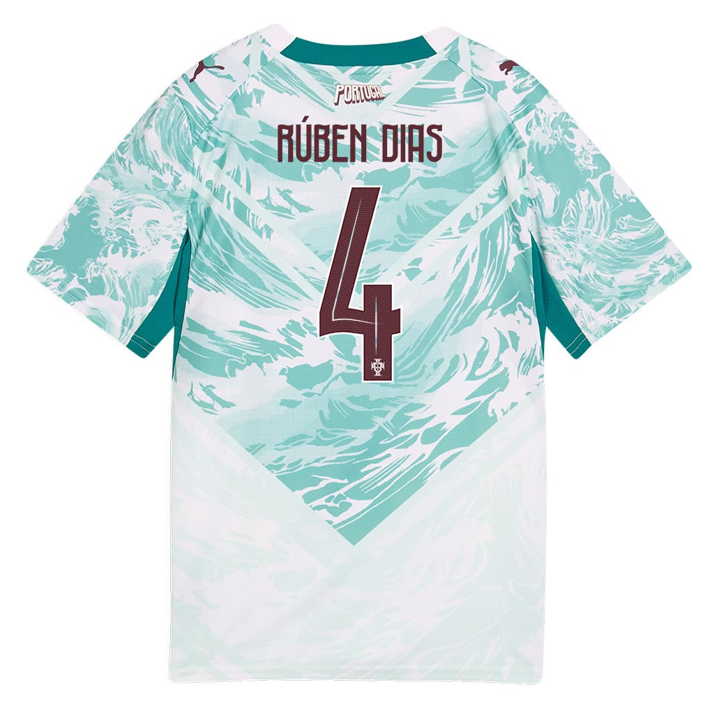 Rúben Dias 4 Youth Portugal National Team 2026 Away Jersey - White