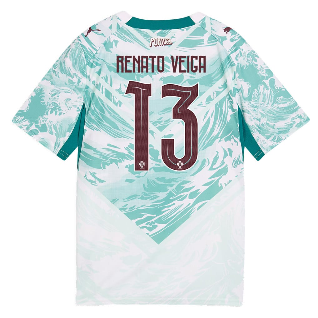 Renato Veiga 13 Youth Portugal National Team 2026 Away Jersey - White
