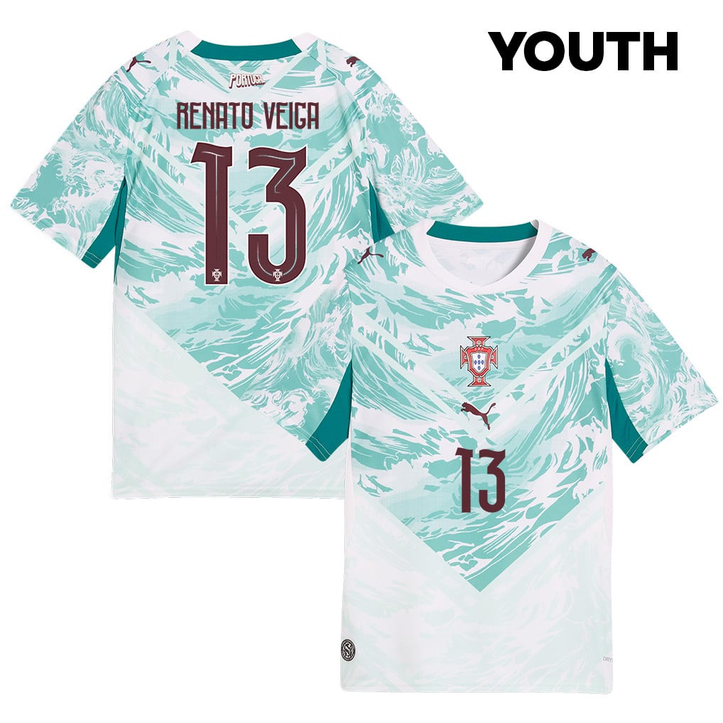 Renato Veiga 13 Youth Portugal National Team 2026 Away Jersey - White