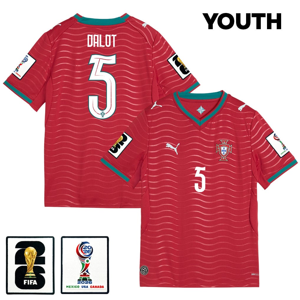 Diogo Dalot 5 Youth Portugal National Team 2026 Home Jersey - Red