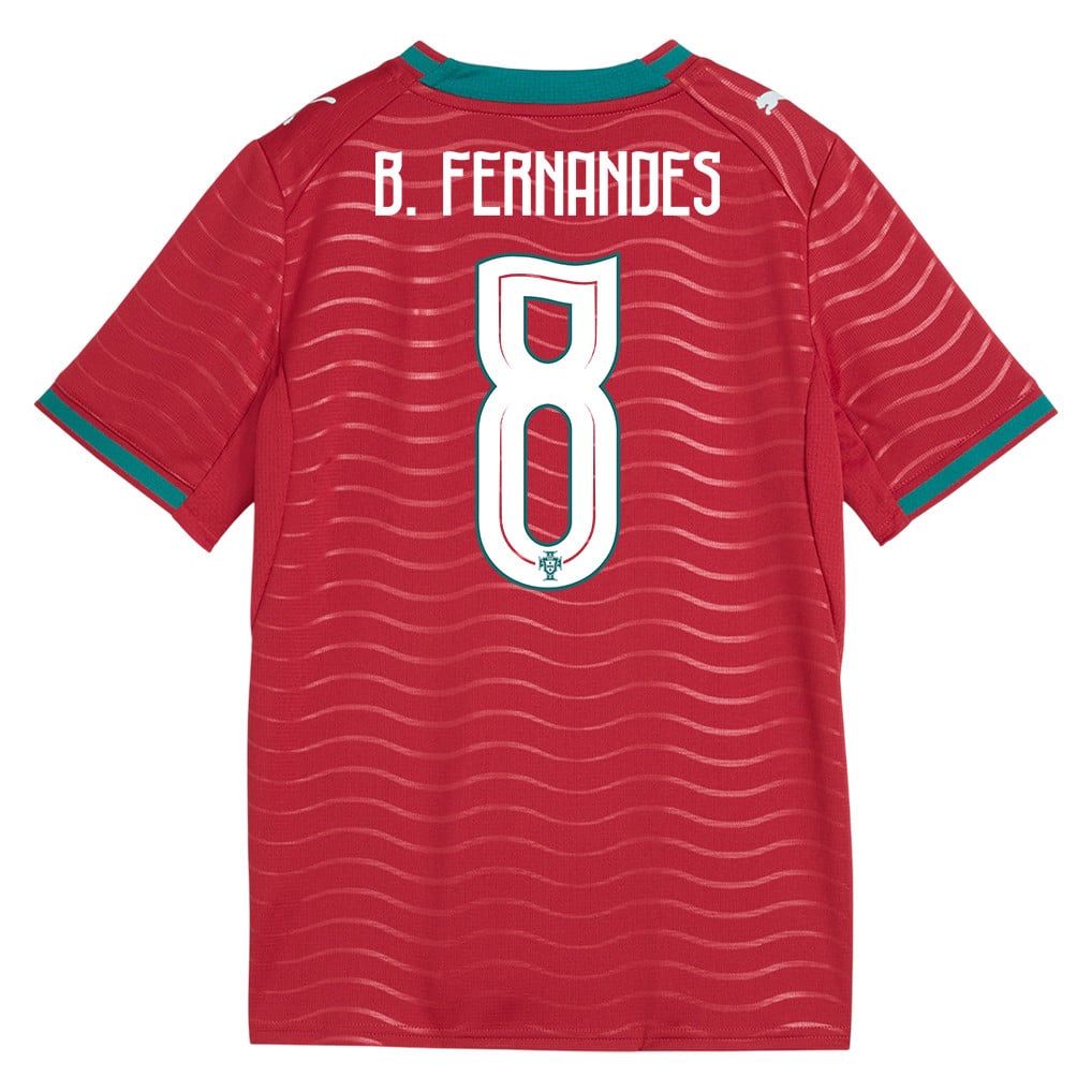 Bruno Fernandes 8 Youth Portugal National Team 2026 Home Jersey - Red