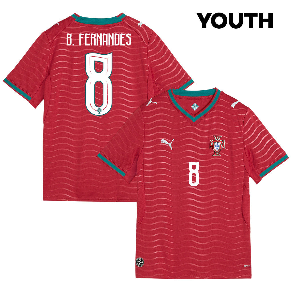 Bruno Fernandes 8 Youth Portugal National Team 2026 Home Jersey - Red