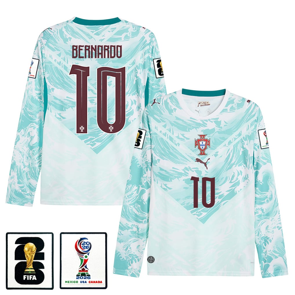 Bernardo Silva 10 Portugal National Team 2026 Away Long Sleeve Jersey - White