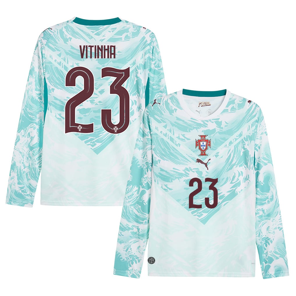 Vitinha 23 Portugal National Team 2026 Away Long Sleeve Jersey - White