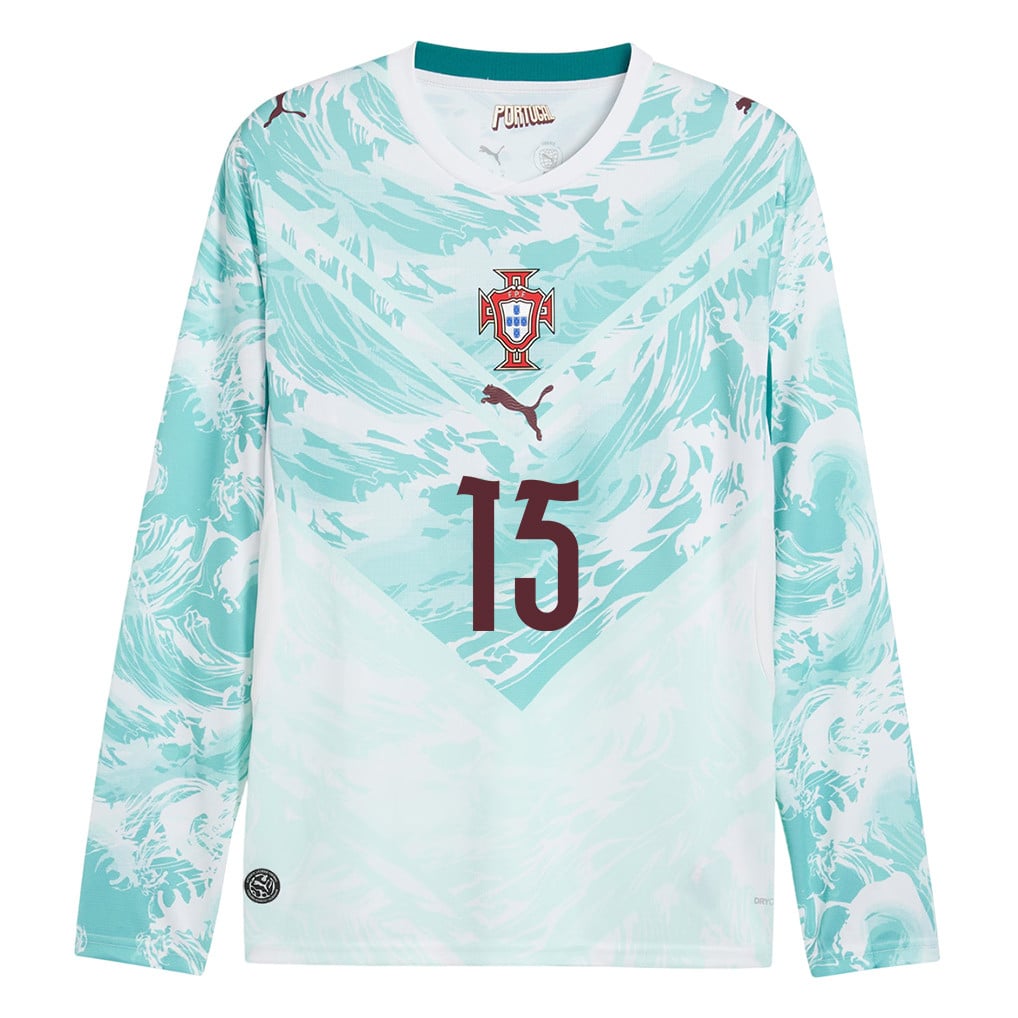Matheus Nunes 15 Portugal National Team 2026 Away Long Sleeve Jersey - White