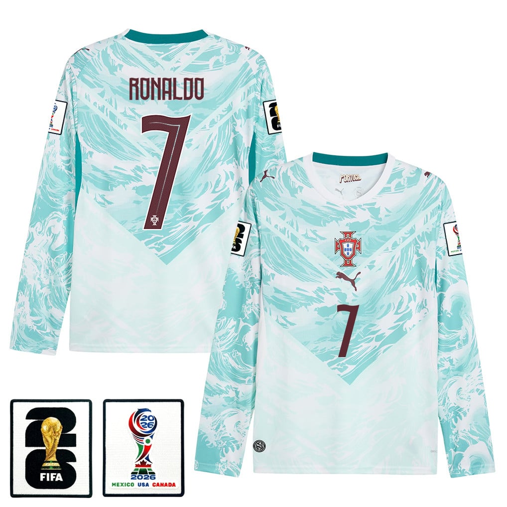 Cristiano Ronaldo 7 Portugal National Team 2026 Away Long Sleeve Jersey - White
