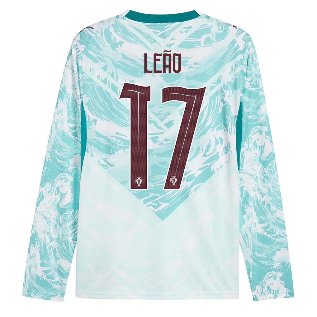 Rafael Leão 17 Portugal National Team 2026 Away Long Sleeve Jersey - White
