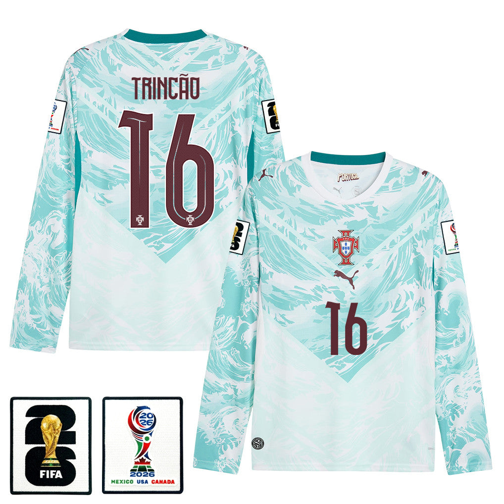 Francisco Trincão 16 Portugal National Team 2026 Away Long Sleeve Jersey - White