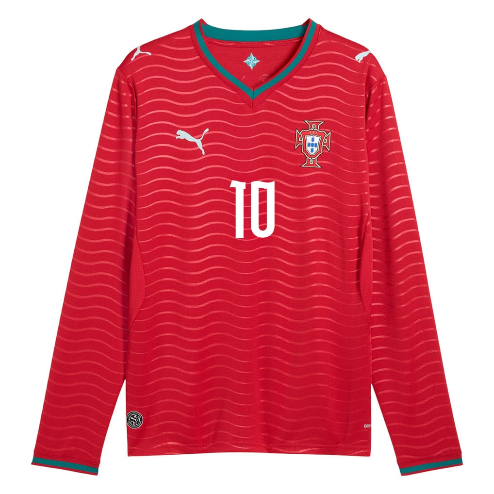 Bernardo Silva 10 Portugal National Team 2026 Home Long Sleeve Jersey - Red