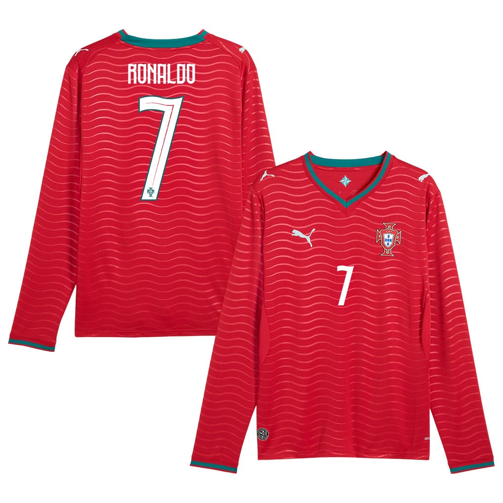 Cristiano Ronaldo 7 Portugal National Team 2026 Home Long Sleeve Jersey - Red