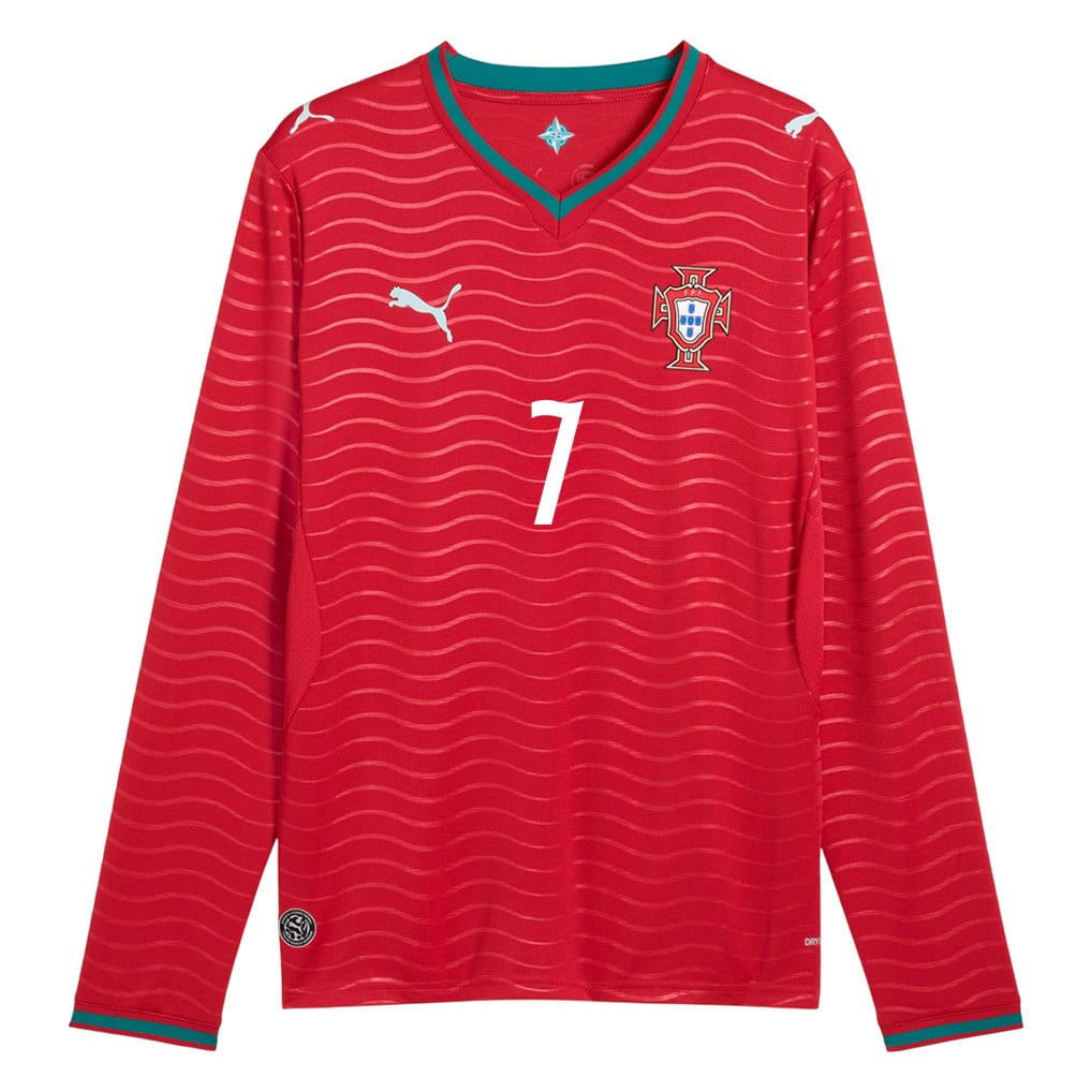 Cristiano Ronaldo 7 Portugal National Team 2026 Home Long Sleeve Jersey - Red