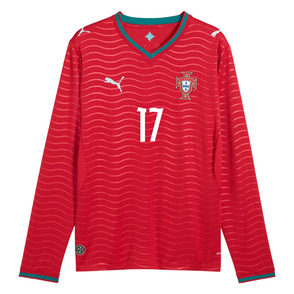 Rafael Leão 17 Portugal National Team 2026 Home Long Sleeve Jersey - Red