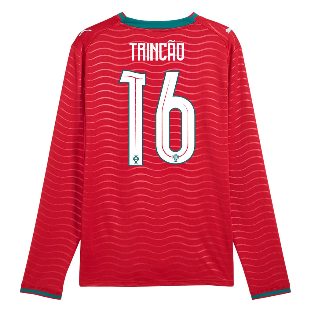 Francisco Trincão 16 Portugal National Team 2026 Home Long Sleeve Jersey - Red