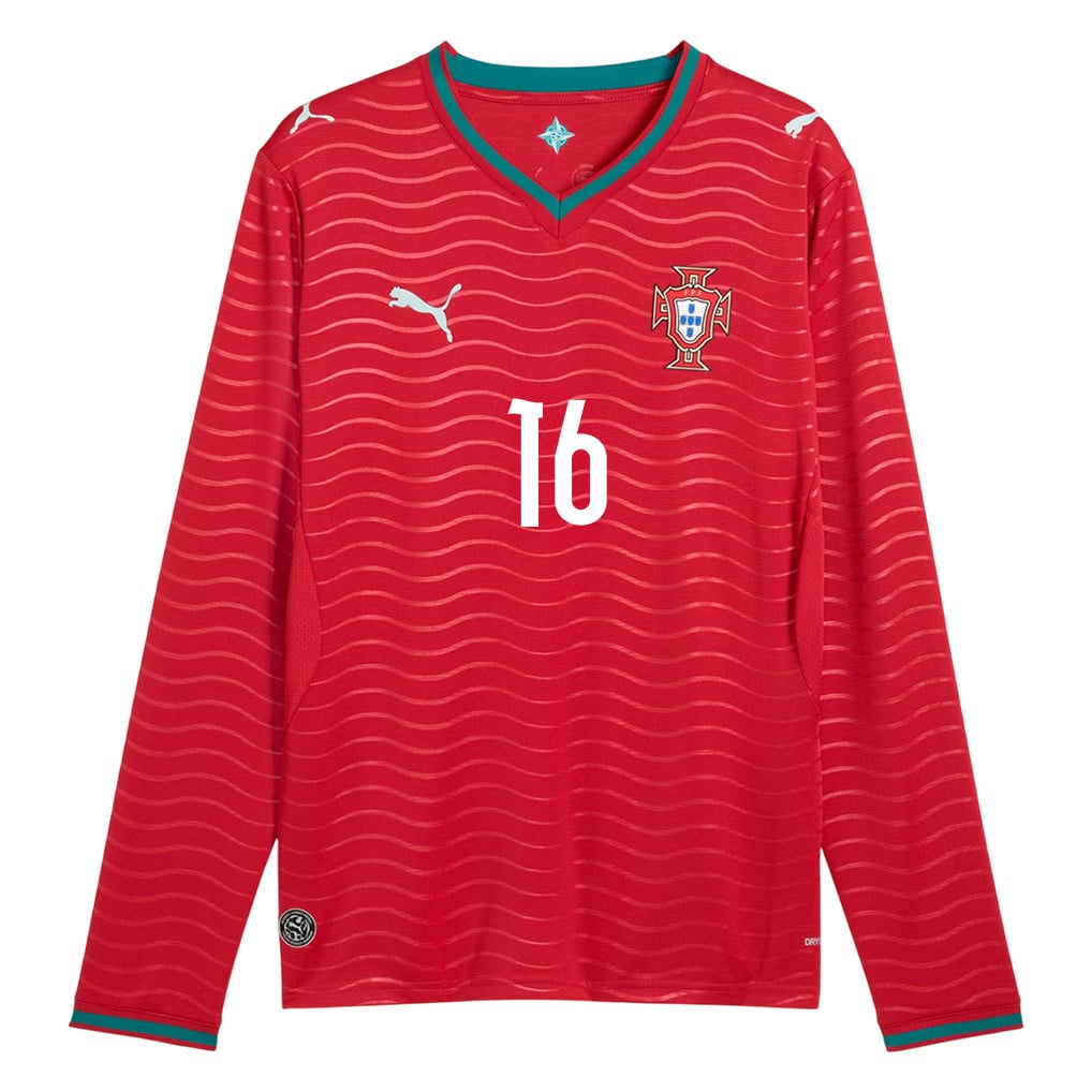 Francisco Trincão 16 Portugal National Team 2026 Home Long Sleeve Jersey - Red