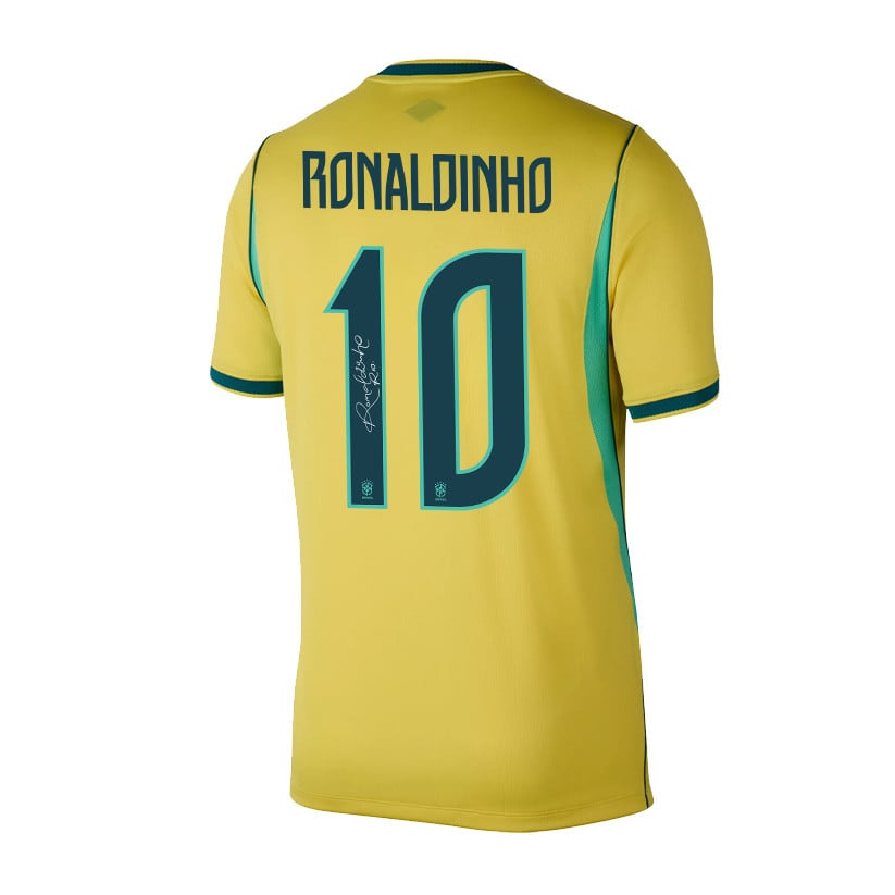 Ronaldinho 10 Legend Signature Brazil National Team 2026 Home Jersey - Yellow, Men