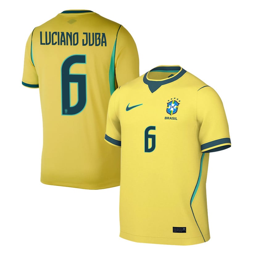Luciano Juba 6 Brazil National Team 2026 Home Jersey - Yellow, Men