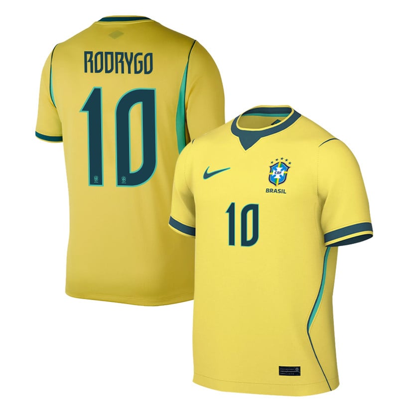 Rodrygo 10 Brazil National Team 2026 Home Jersey - Yellow, Men
