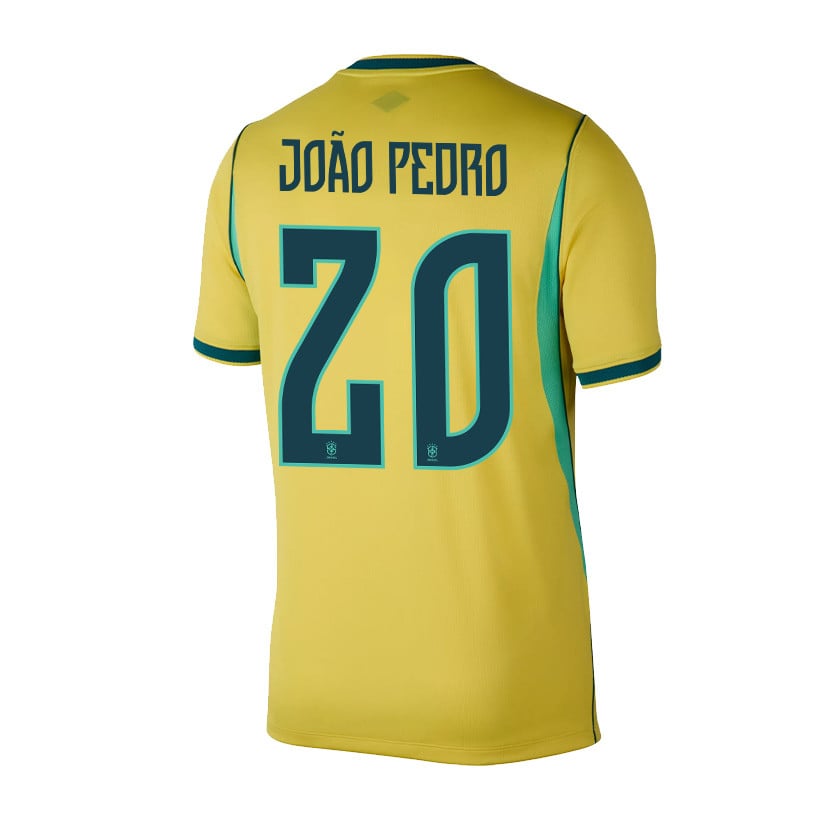 João Pedro 20 Brazil National Team 2026 Home Jersey - Yellow, Men