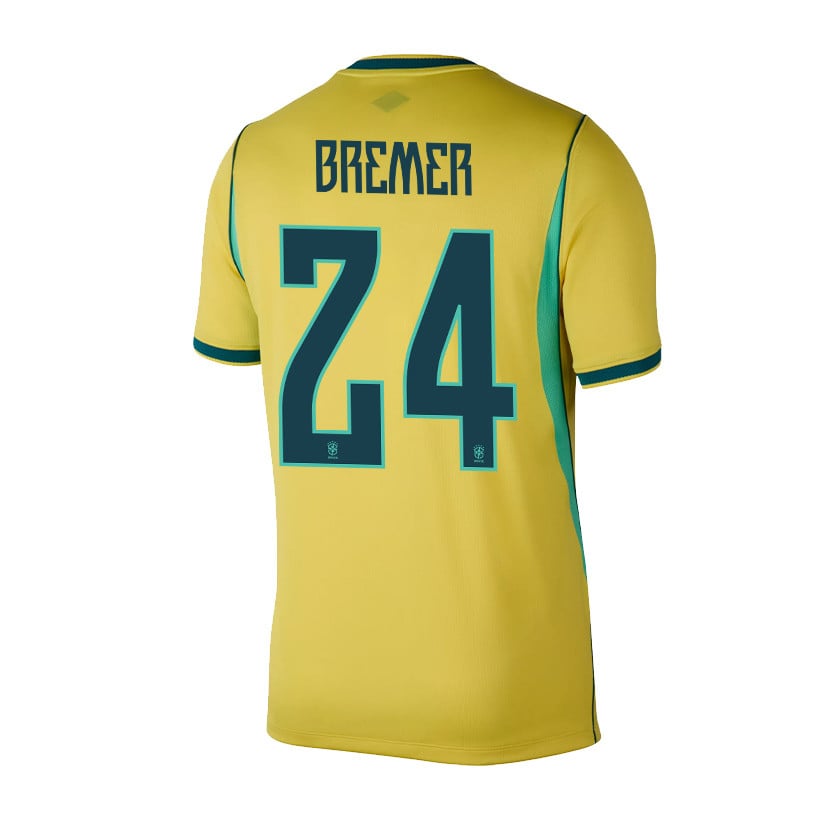 Gleison Bremer 24 Brazil National Team 2026 Home Jersey - Yellow, Men