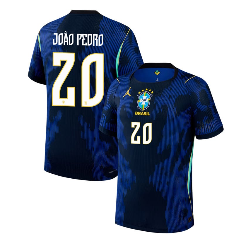 João Pedro 20 Brazil National Team 2026 Away Jersey - Blue, Men