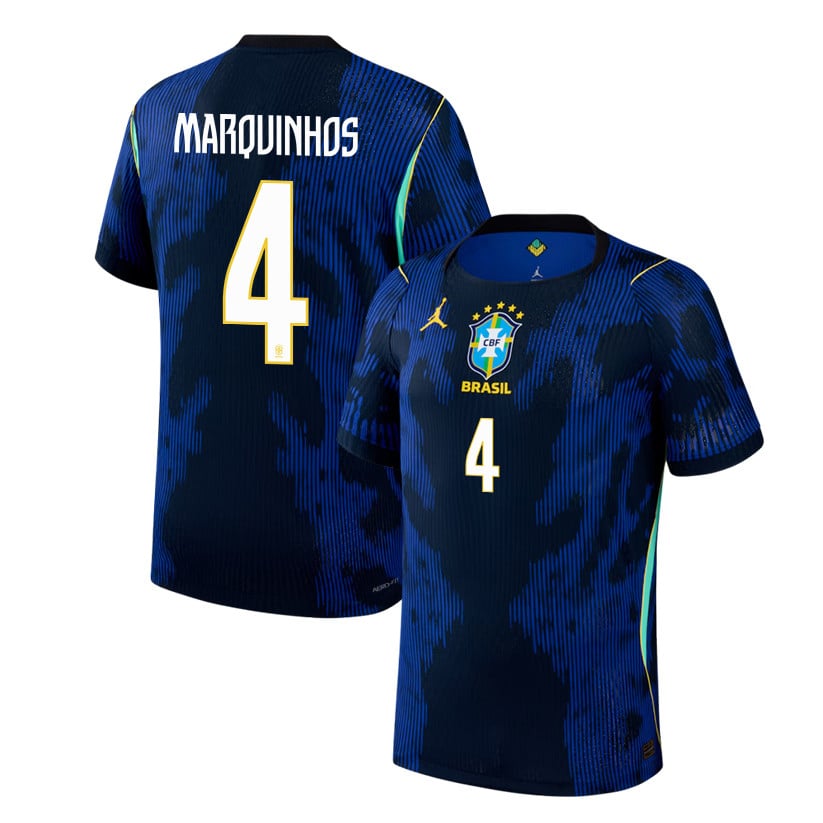 Marquinhos 4 Brazil National Team 2026 Away Jersey - Blue, Men