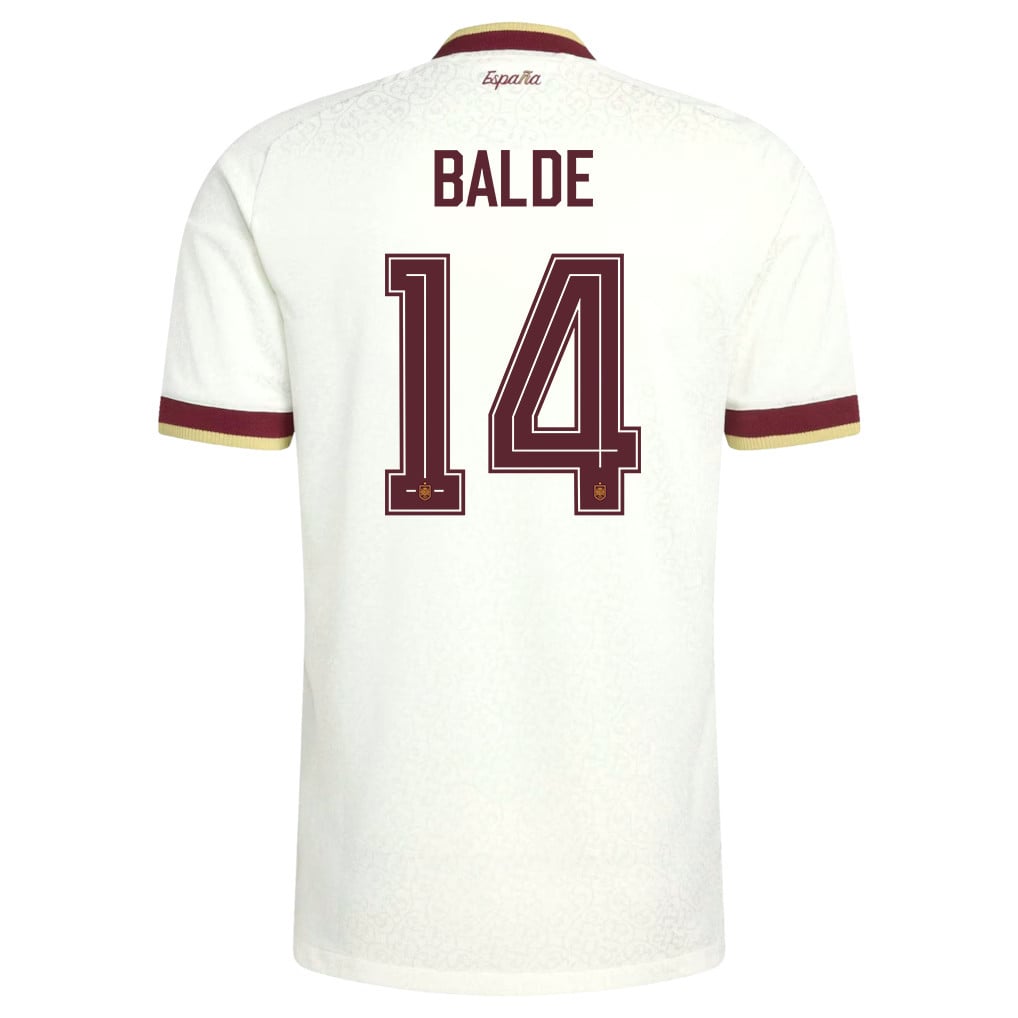 Alejandro Balde 14 Spain National Team 2026 Away Jersey - White, Men