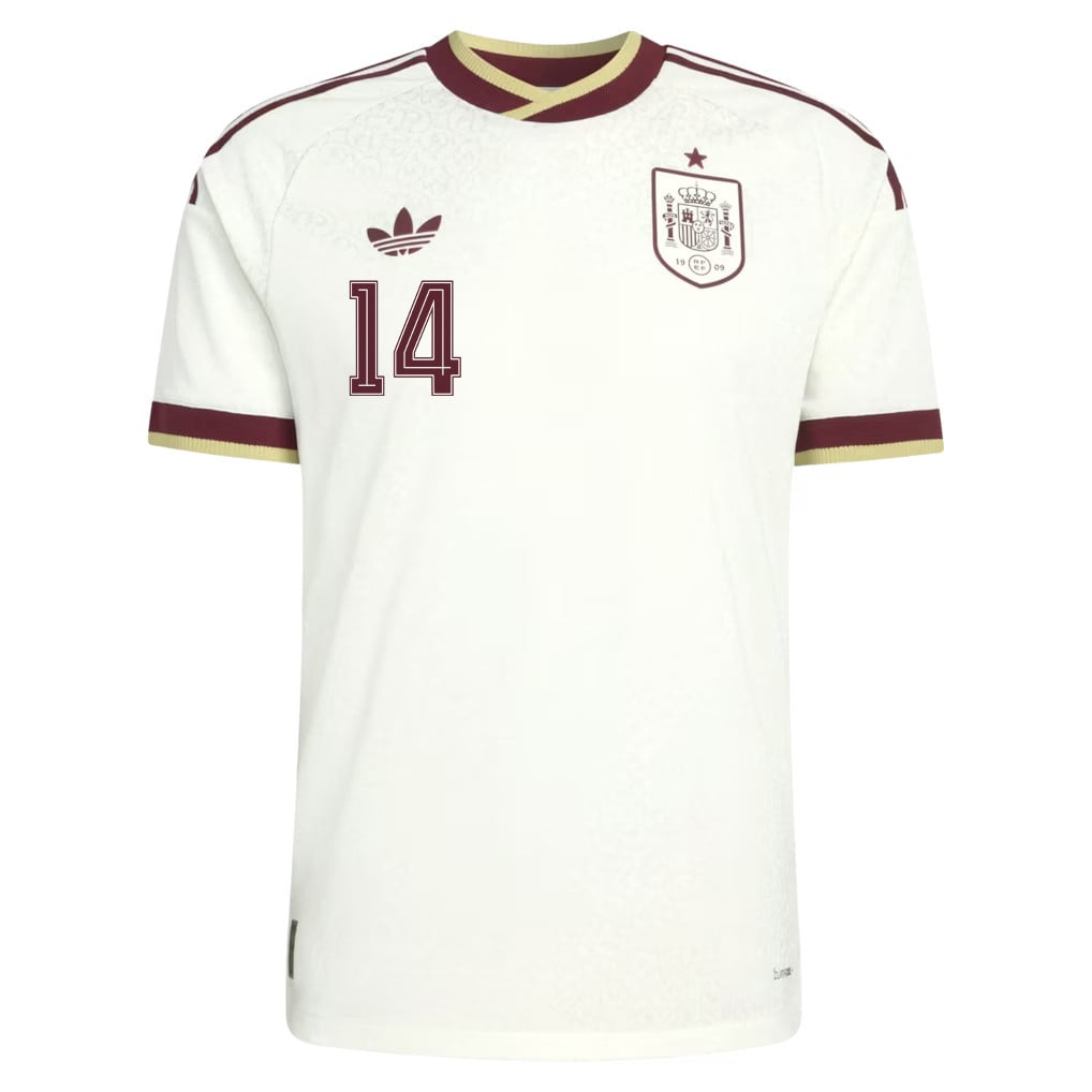 Alejandro Balde 14 Spain National Team 2026 Away Jersey - White, Men
