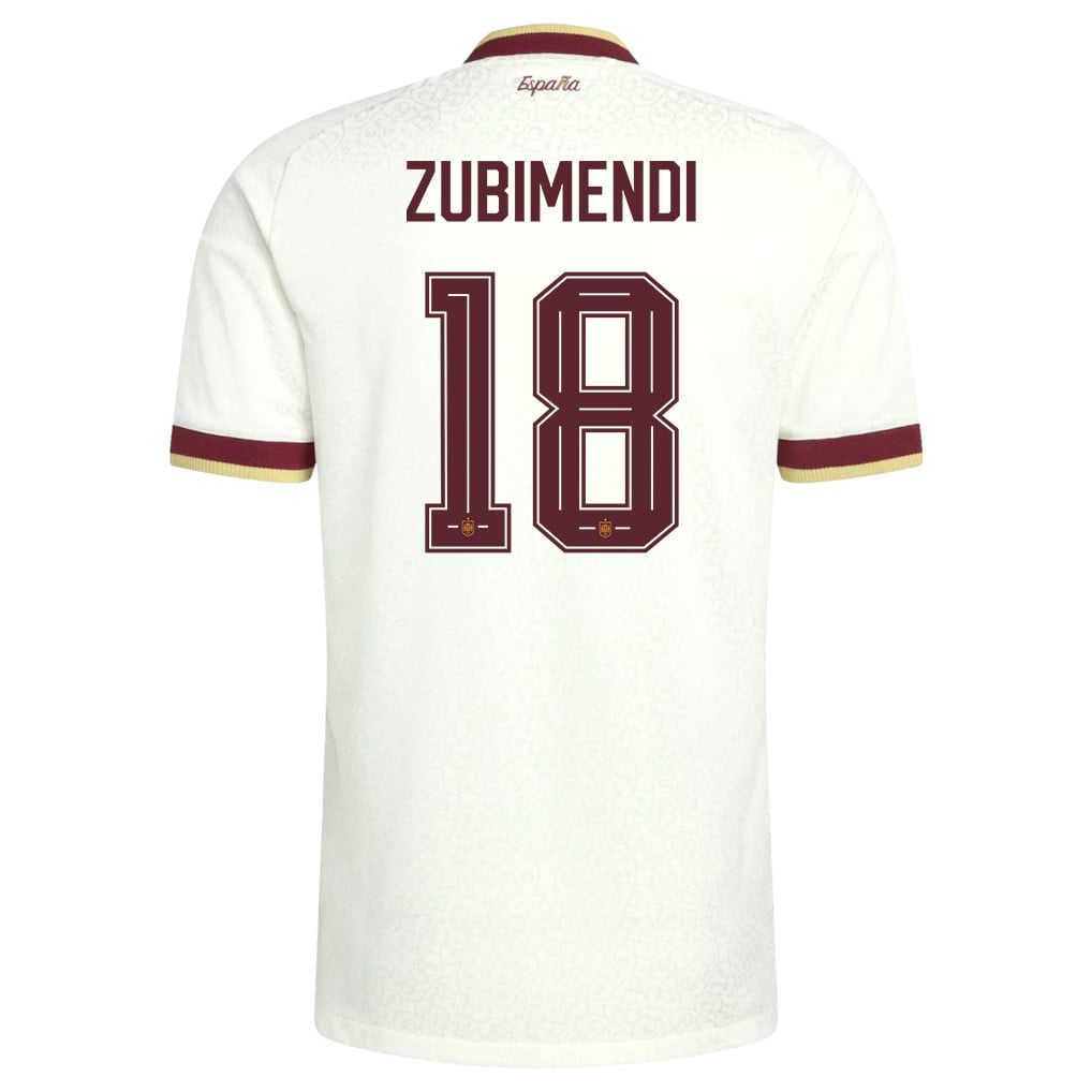 Martin Zubimendi 18 Spain National Team 2026 Away Jersey - White, Men