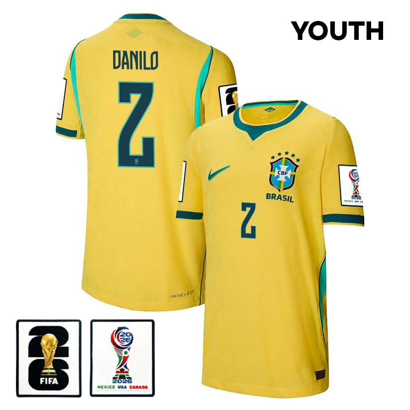 Danilo 2 Youth Brazil National Team 2026 Home Jersey - Yellow