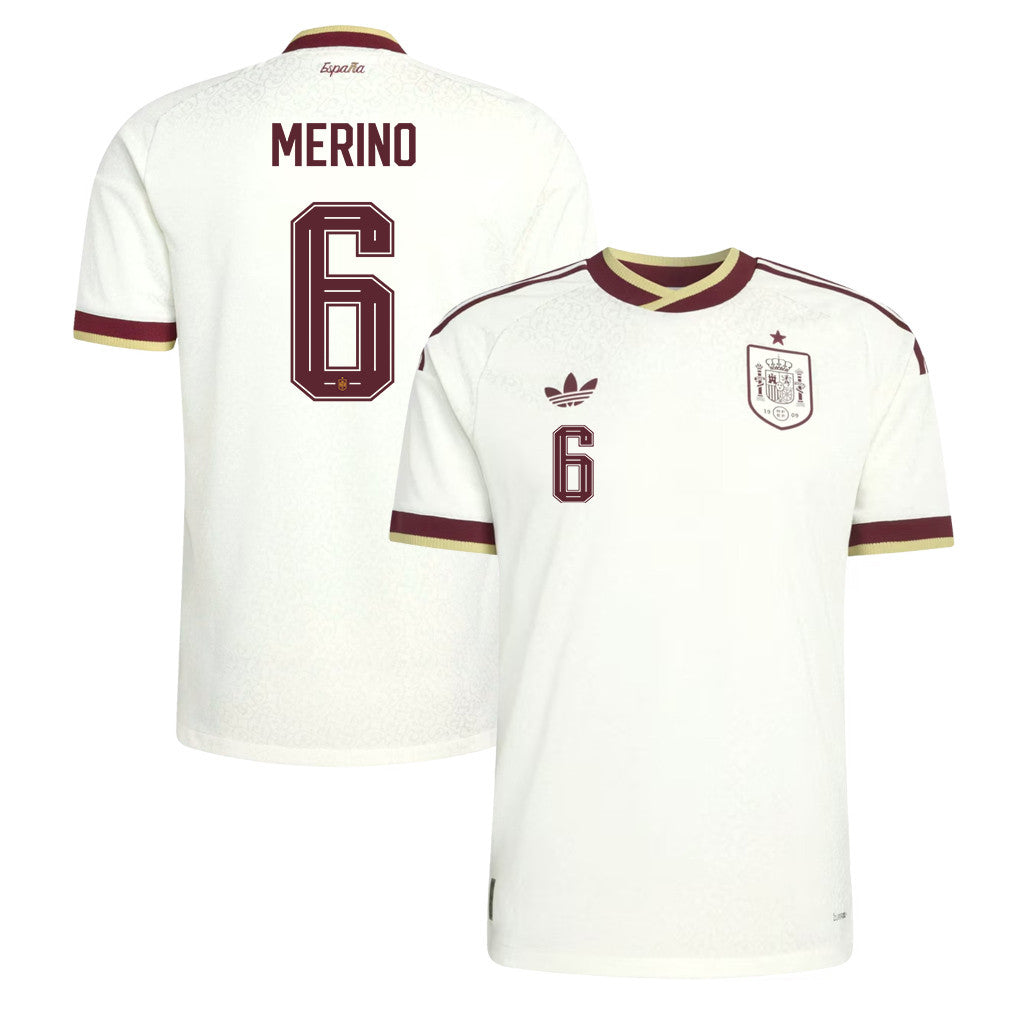 Mikel Merino 6 Spain National Team 2026 Away Jersey - White, Men