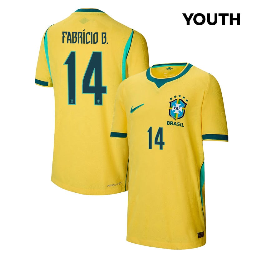 Fabrício Bruno 14 Youth Brazil National Team 2026 Home Jersey - Yellow