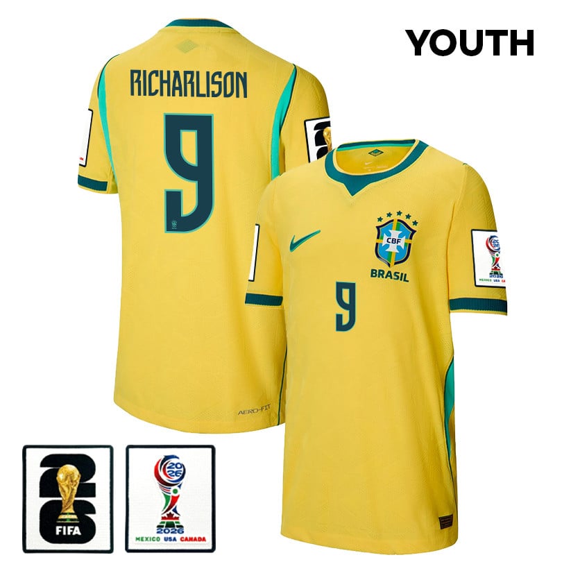 Richarlison 9 Youth Brazil National Team 2026 Home Jersey - Yellow